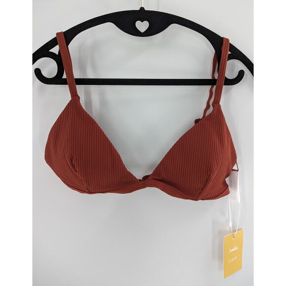 Andie Swim Red Claire Bikini Swim Top The Gold Coast - Picture 7 of 11